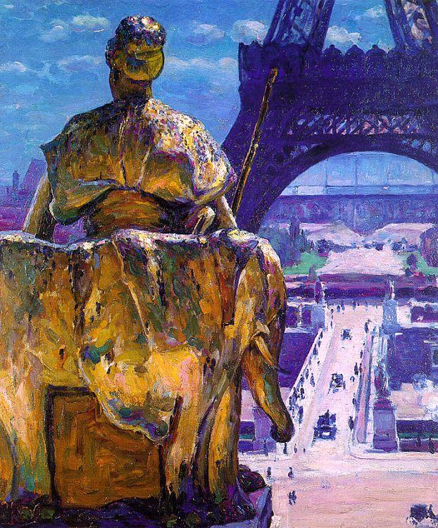 Louis Welden Hawkins The Eiffel Tower as seen from The Trocadero Sweden oil painting art
